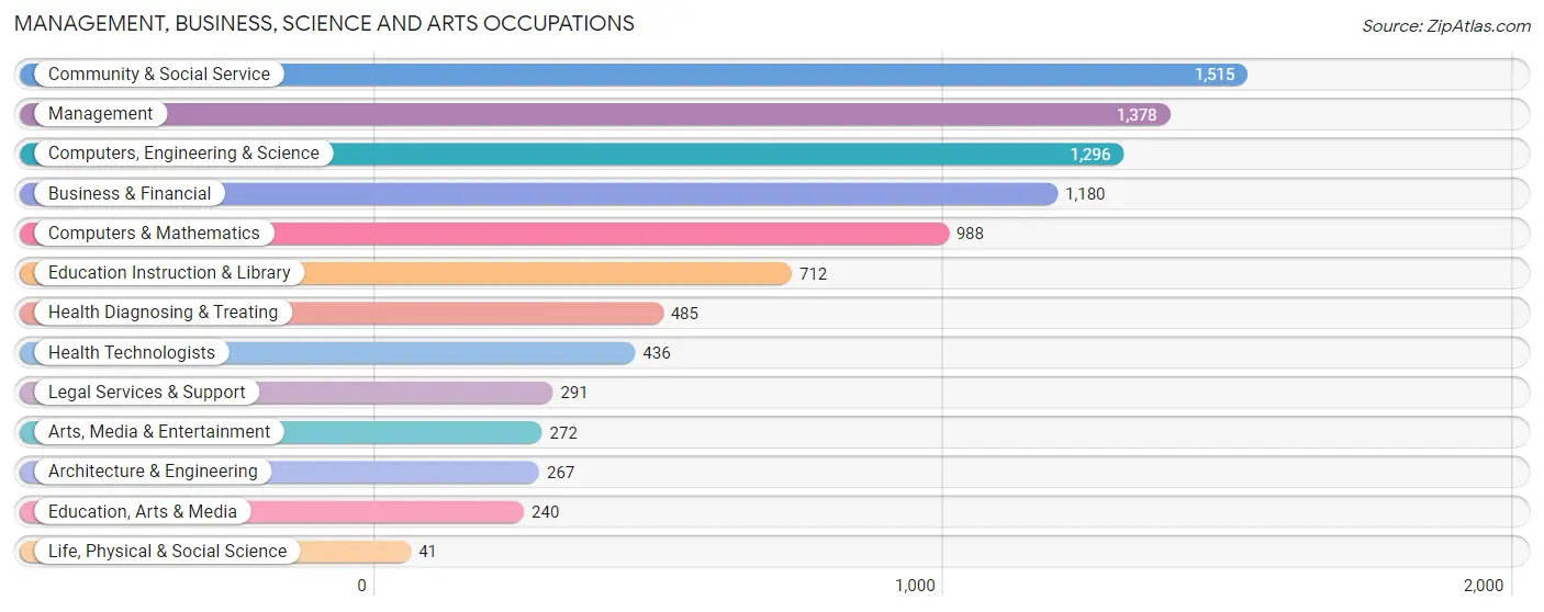 Management, Business, Science and Arts Occupations in Zip Code 20124
