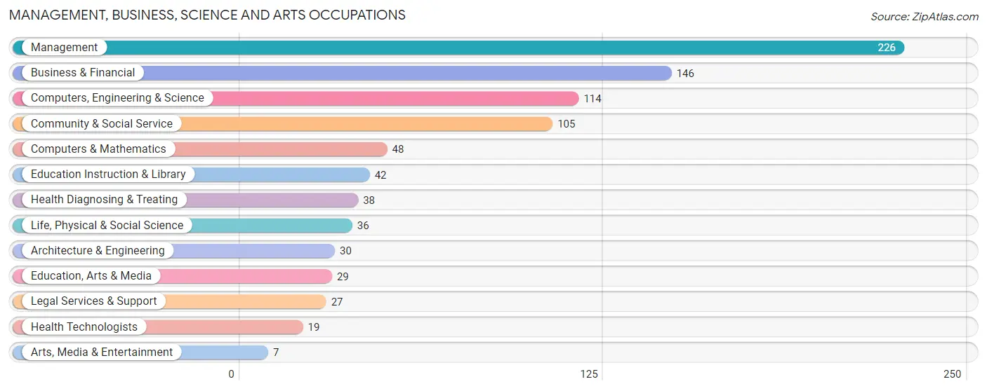 Management, Business, Science and Arts Occupations in Zip Code 20137