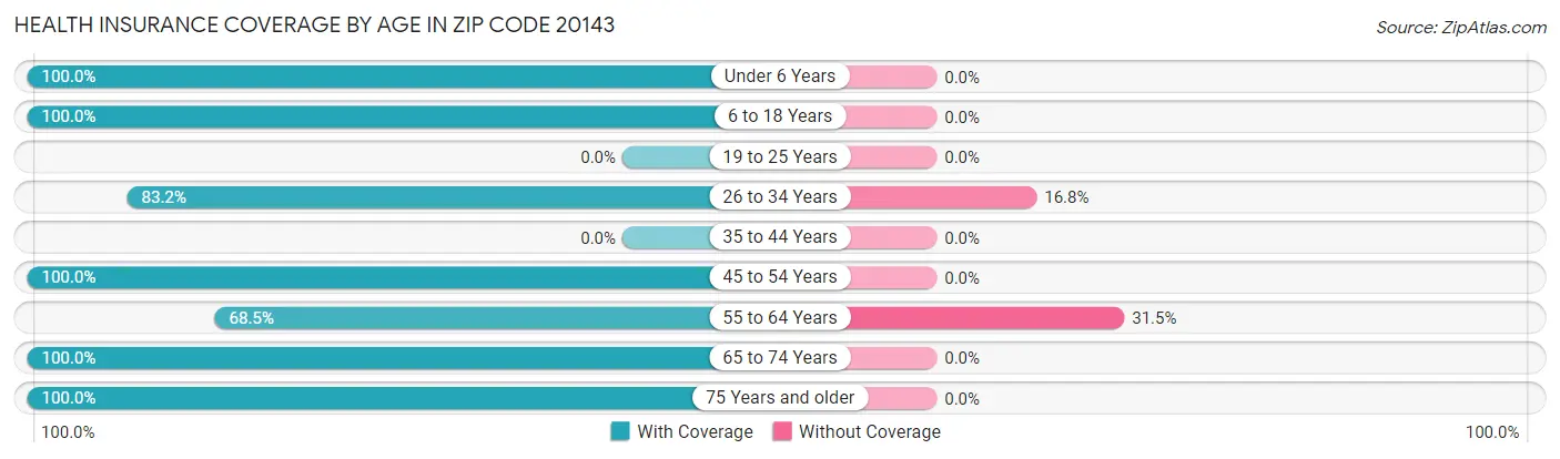 Health Insurance Coverage by Age in Zip Code 20143