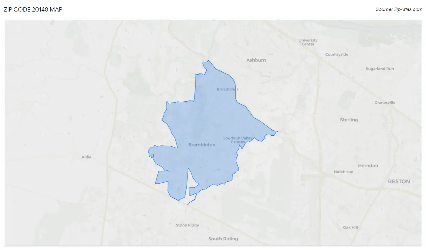 Zip Code 20148 Map