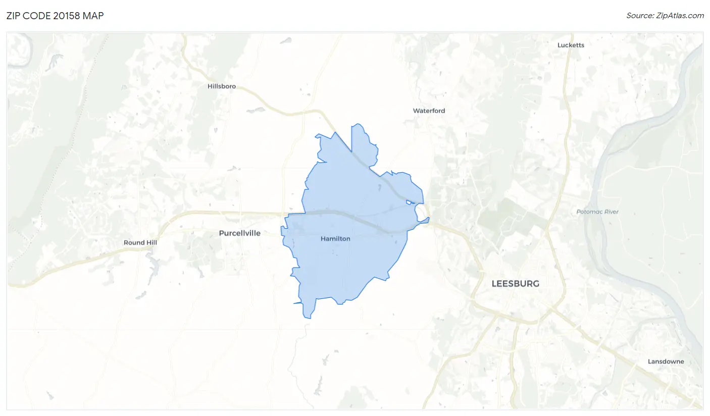 Zip Code 20158 Map