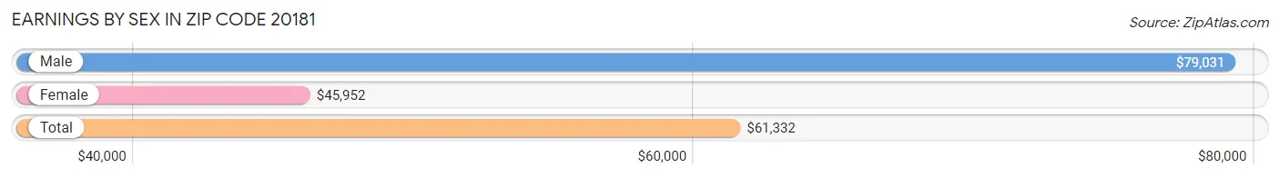 Earnings by Sex in Zip Code 20181