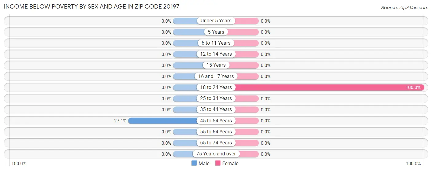 Income Below Poverty by Sex and Age in Zip Code 20197