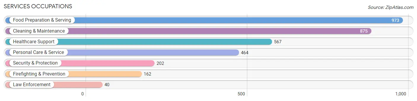 Services Occupations in Zip Code 20705