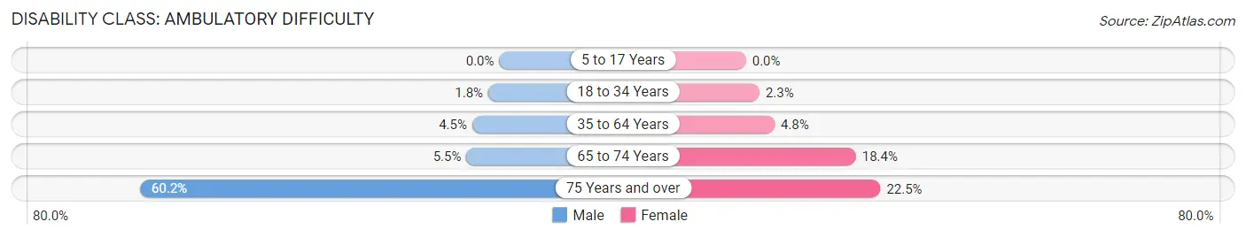 Disability in Zip Code 20722: <span>Ambulatory Difficulty</span>