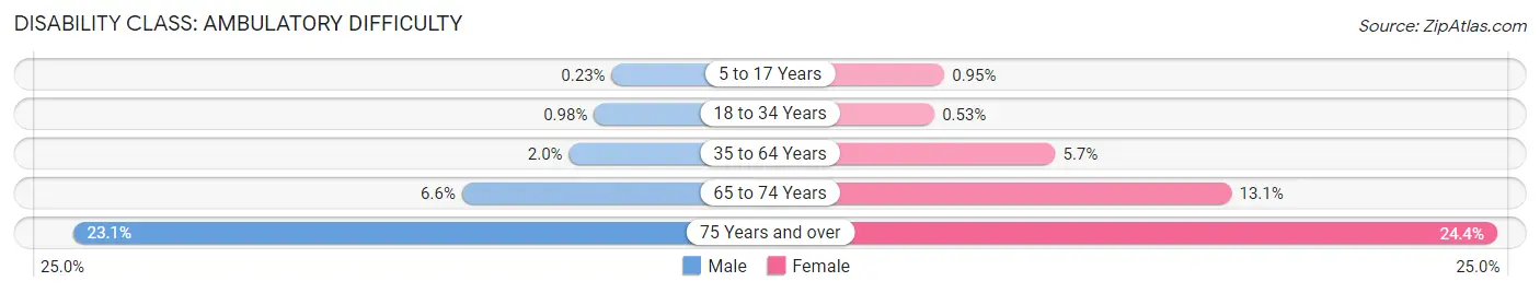 Disability in Zip Code 20744: <span>Ambulatory Difficulty</span>