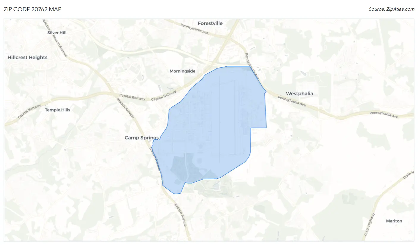 Zip Code 20762 Map