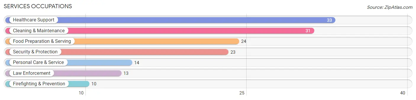 Services Occupations in Zip Code 20762