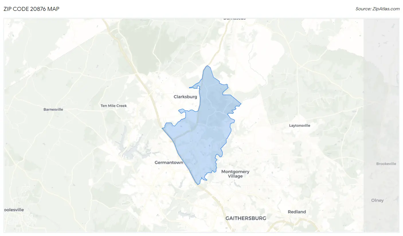 Zip Code 20876 Map