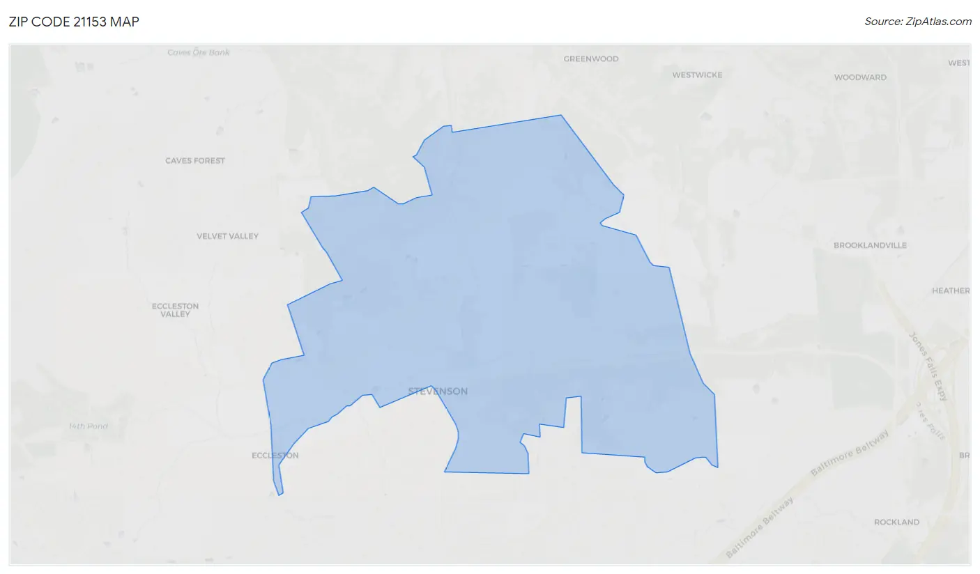 Zip Code 21153 Map