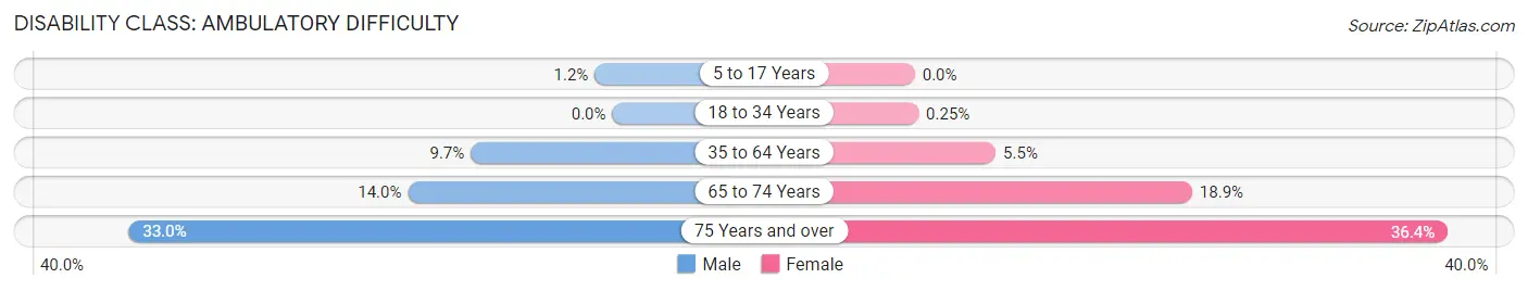 Disability in Zip Code 21221: <span>Ambulatory Difficulty</span>