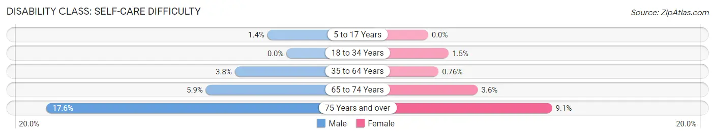 Disability in Zip Code 21221: <span>Self-Care Difficulty</span>