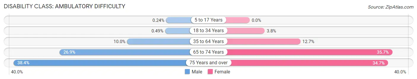 Disability in Zip Code 21225: <span>Ambulatory Difficulty</span>