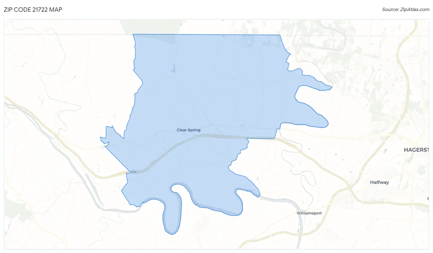 Zip Code 21722 Map