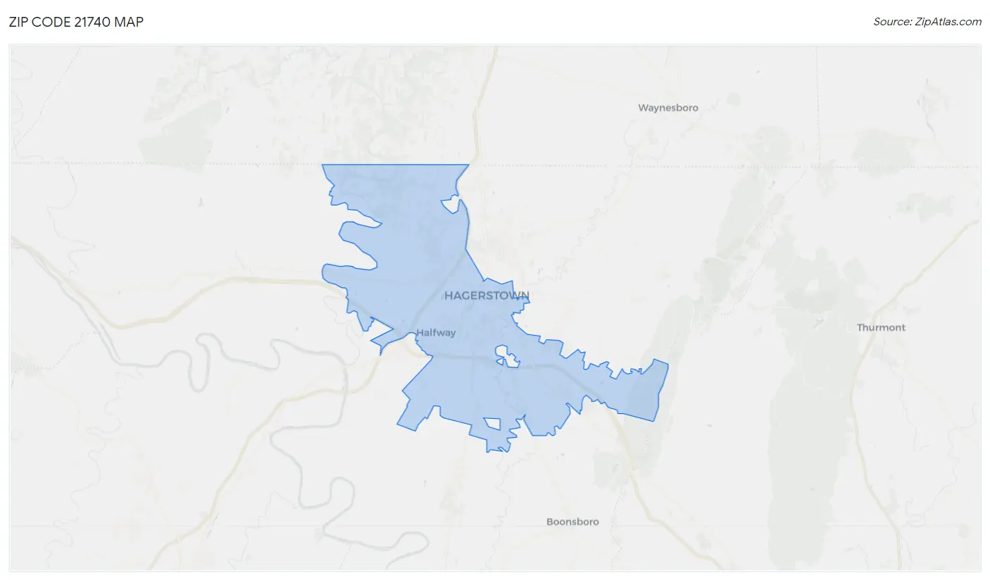 Zip Code 21740 Map