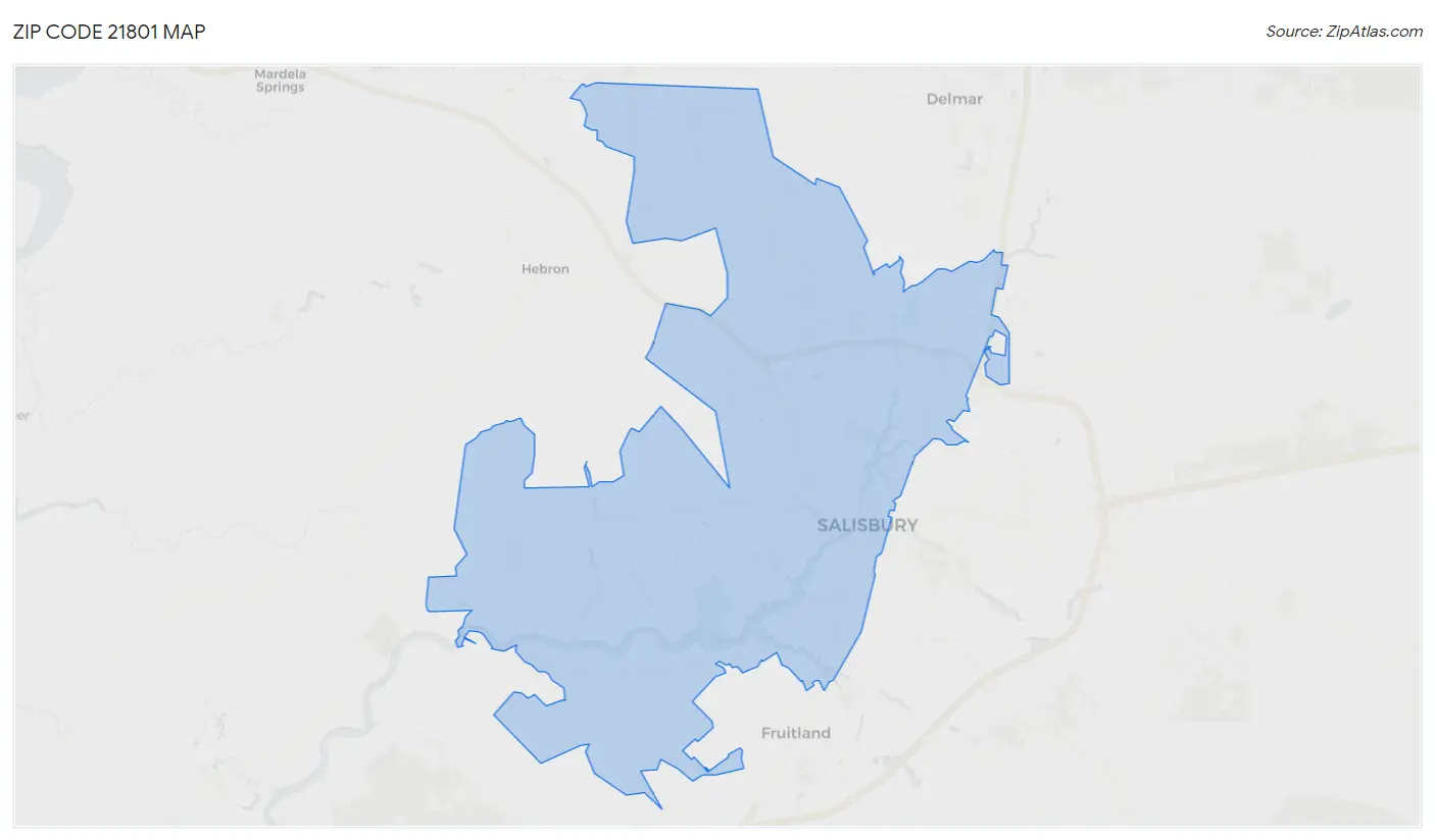 Zip Code 21801 Map