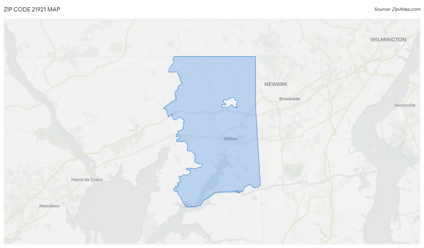 Zip Code 21921 Map