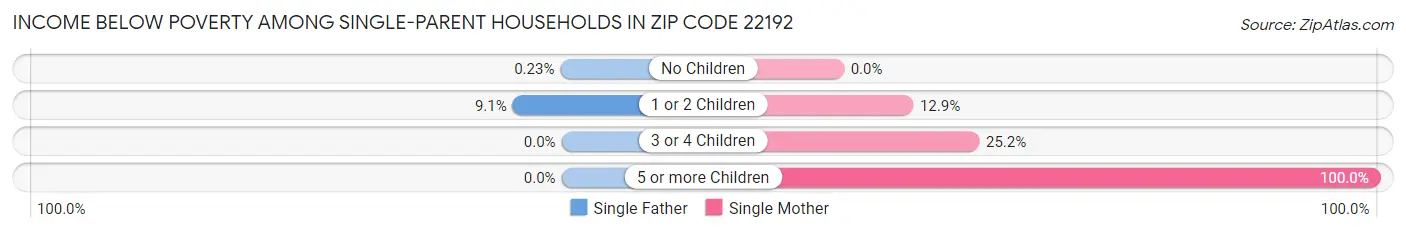 Income Below Poverty Among Single-Parent Households in Zip Code 22192