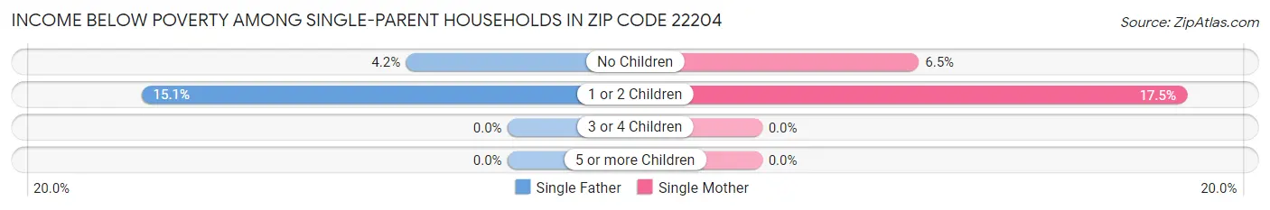 Income Below Poverty Among Single-Parent Households in Zip Code 22204