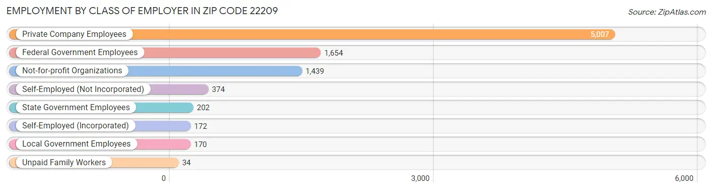 Employment by Class of Employer in Zip Code 22209