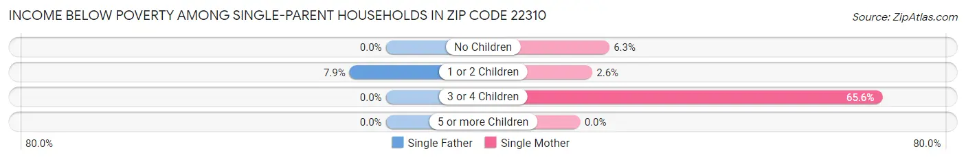 Income Below Poverty Among Single-Parent Households in Zip Code 22310