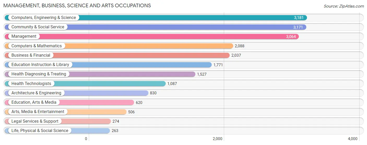 Management, Business, Science and Arts Occupations in Zip Code 22407