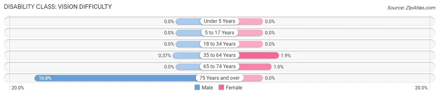 Disability in Zip Code 22443: <span>Vision Difficulty</span>