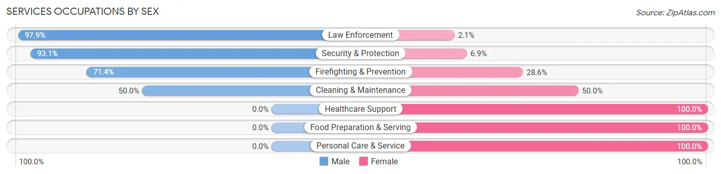 Services Occupations by Sex in Zip Code 22520