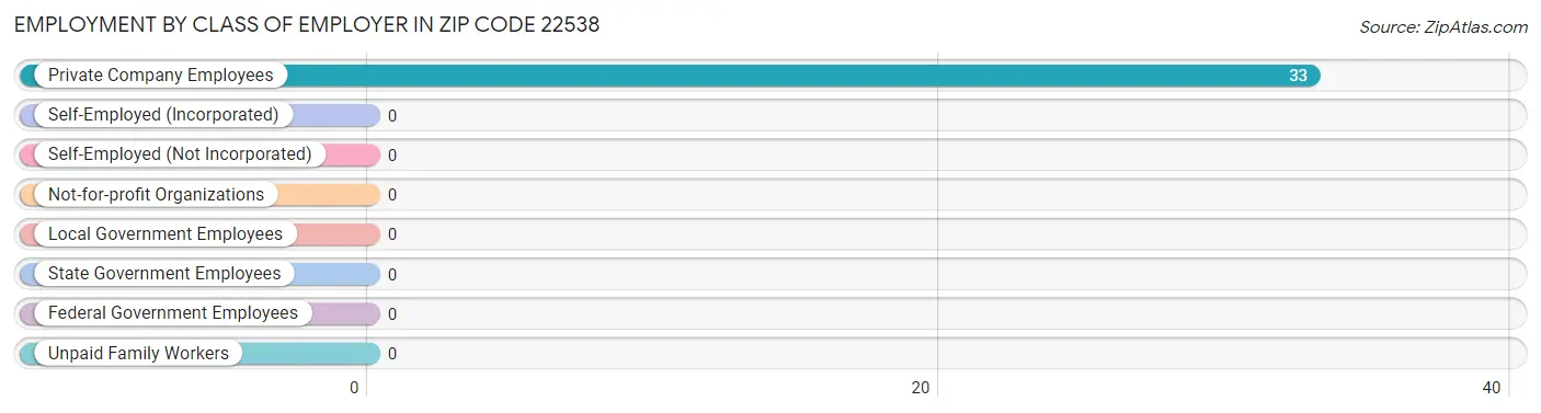 Employment by Class of Employer in Zip Code 22538