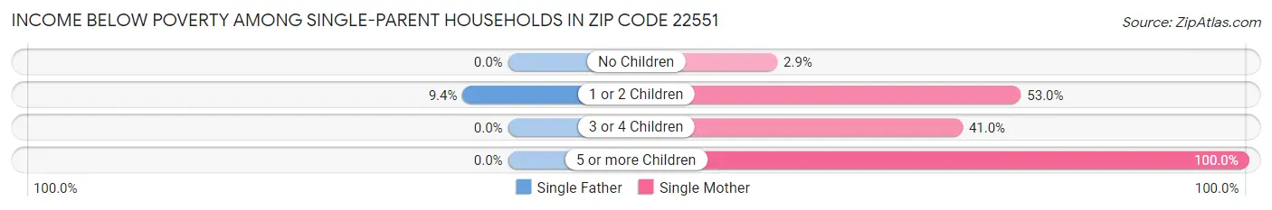 Income Below Poverty Among Single-Parent Households in Zip Code 22551