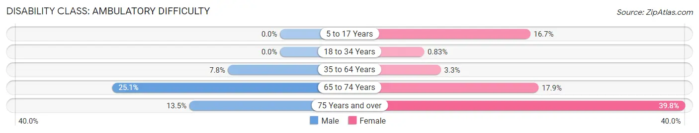 Disability in Zip Code 22572: <span>Ambulatory Difficulty</span>