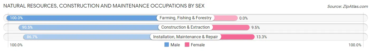Natural Resources, Construction and Maintenance Occupations by Sex in Zip Code 22712