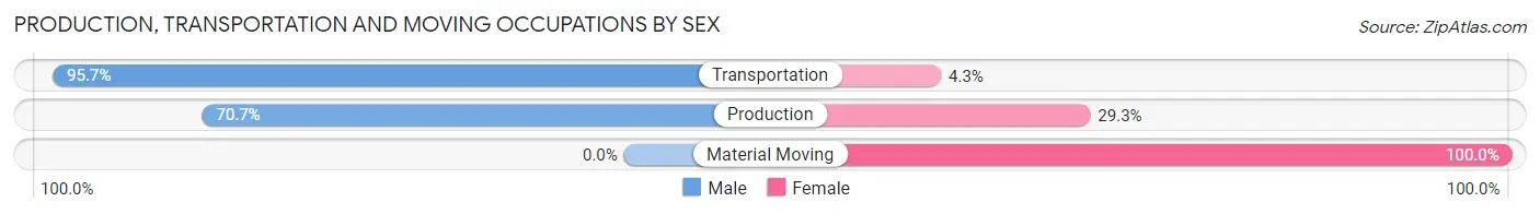 Production, Transportation and Moving Occupations by Sex in Zip Code 22830
