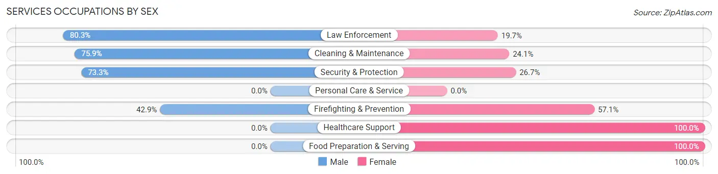 Services Occupations by Sex in Zip Code 22830