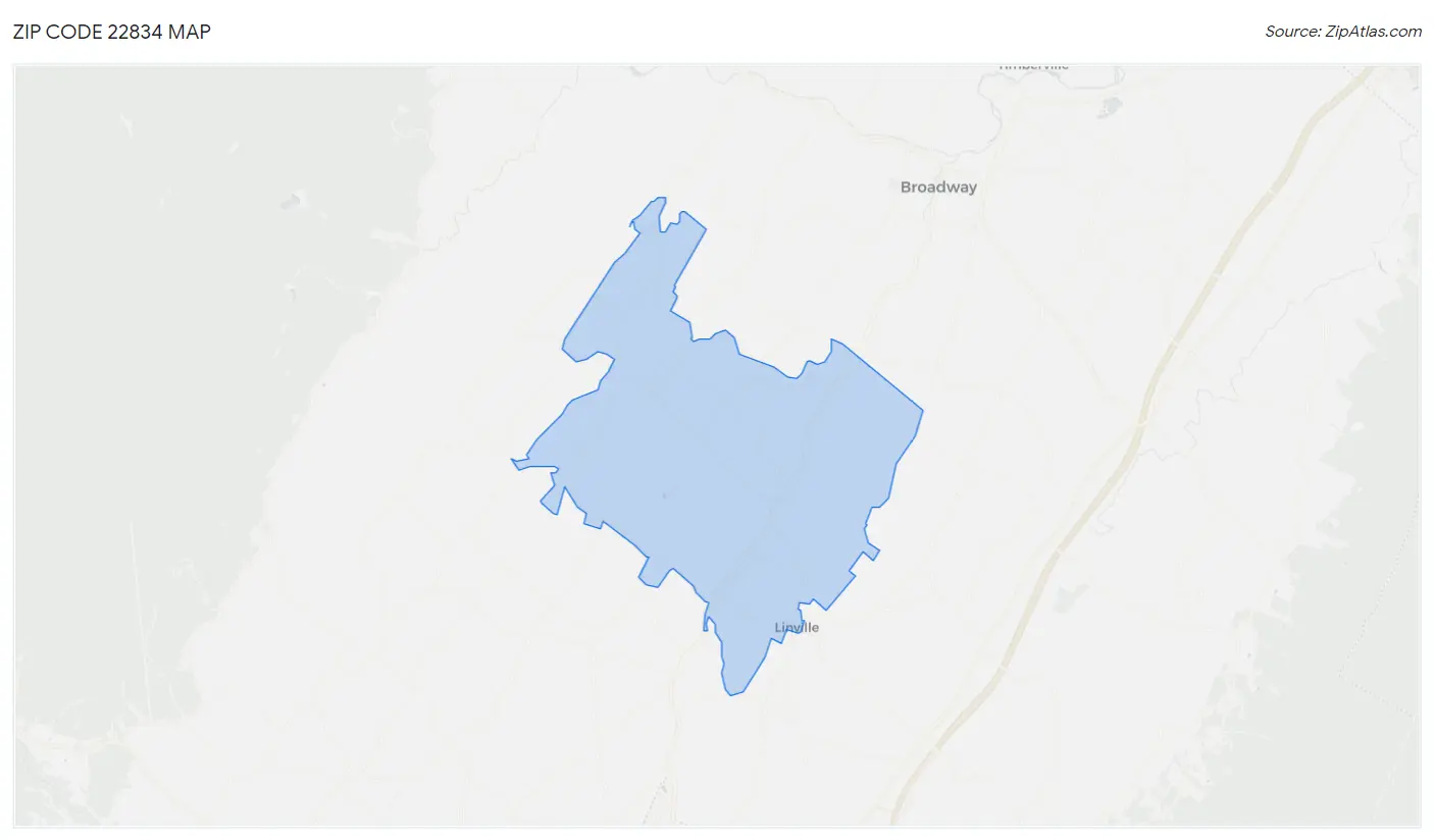 Zip Code 22834 Map