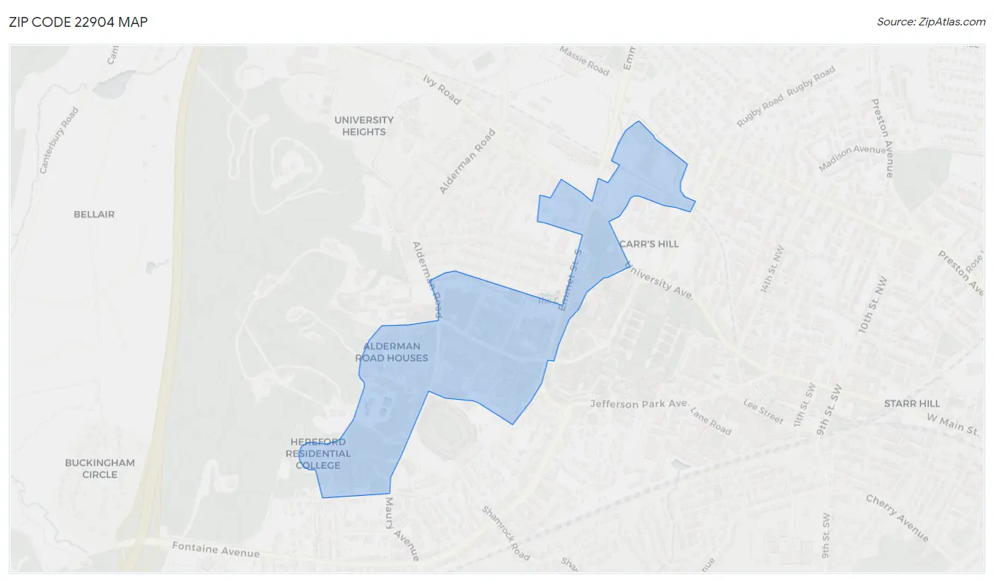 Zip Code 22904 Map