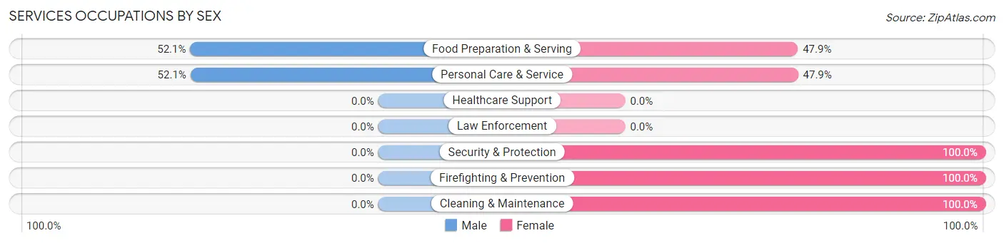 Services Occupations by Sex in Zip Code 22904