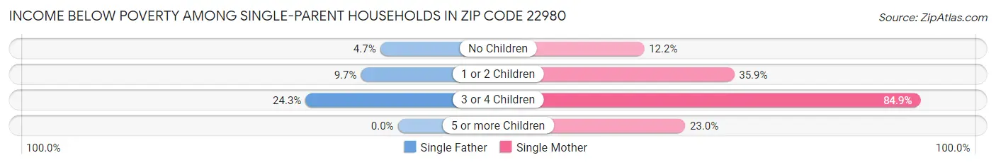 Income Below Poverty Among Single-Parent Households in Zip Code 22980