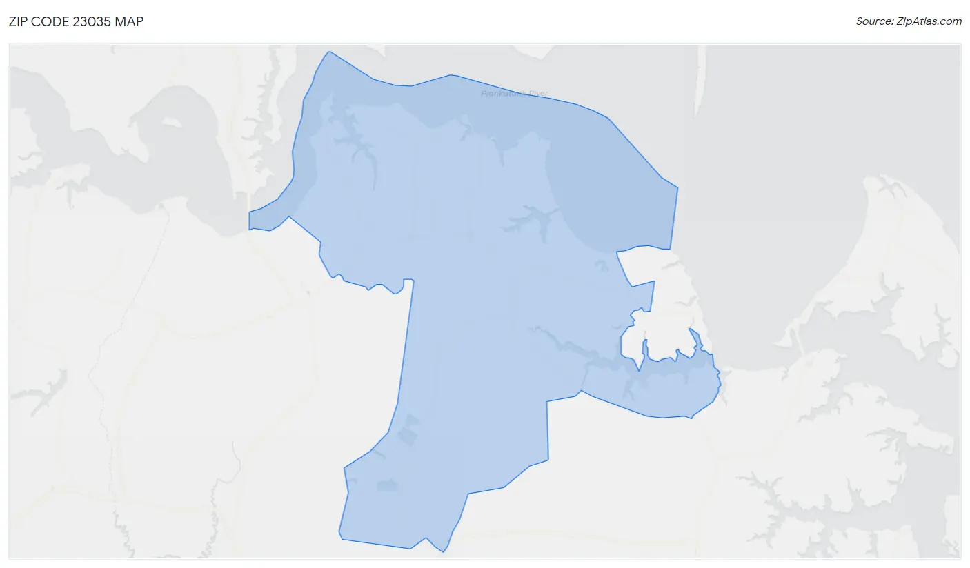 Zip Code 23035 Map