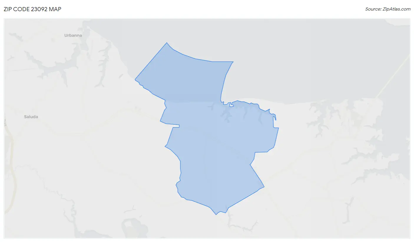 Zip Code 23092 Map