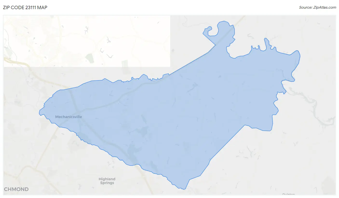 Zip Code 23111 Map