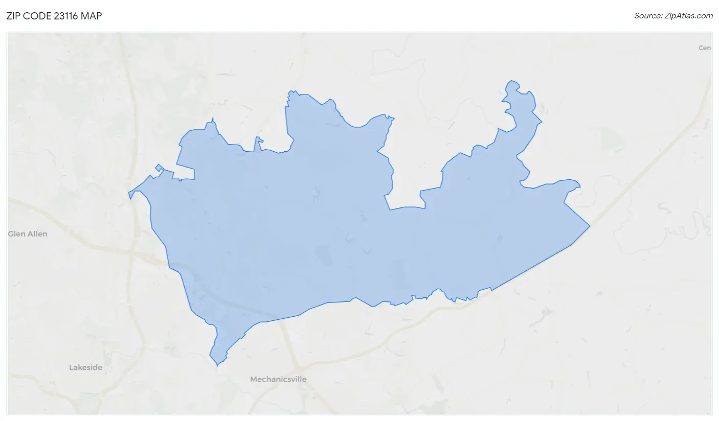 Zip Code 23116 Map