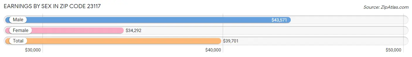 Earnings by Sex in Zip Code 23117