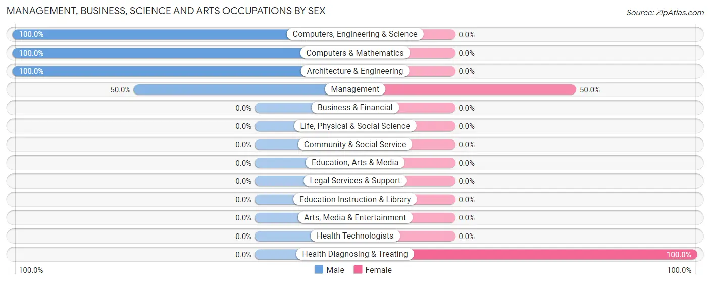 Management, Business, Science and Arts Occupations by Sex in Zip Code 23126