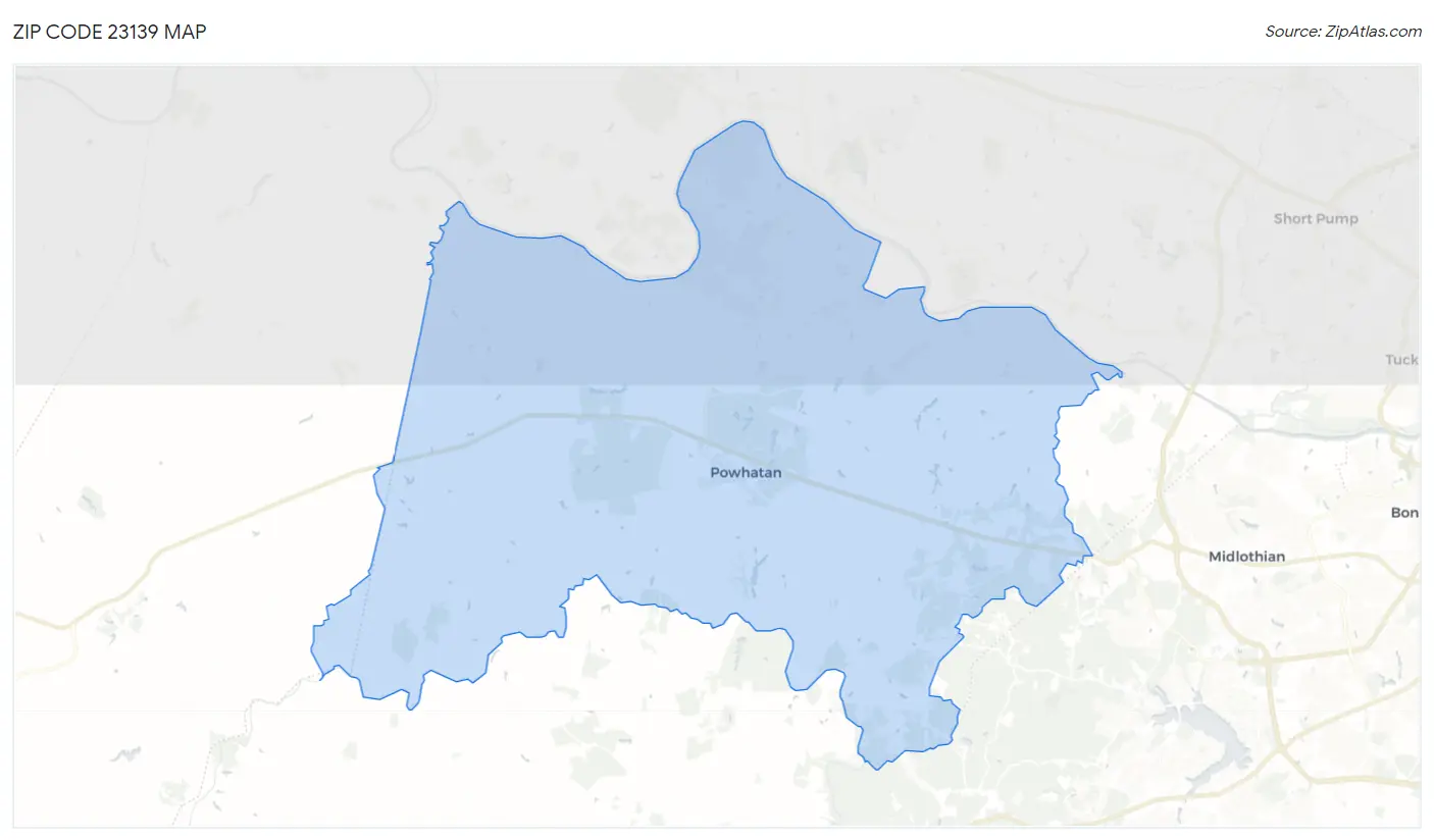 Zip Code 23139 Map