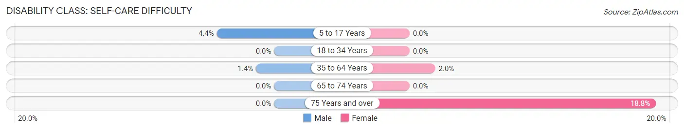 Disability in Zip Code 23141: <span>Self-Care Difficulty</span>