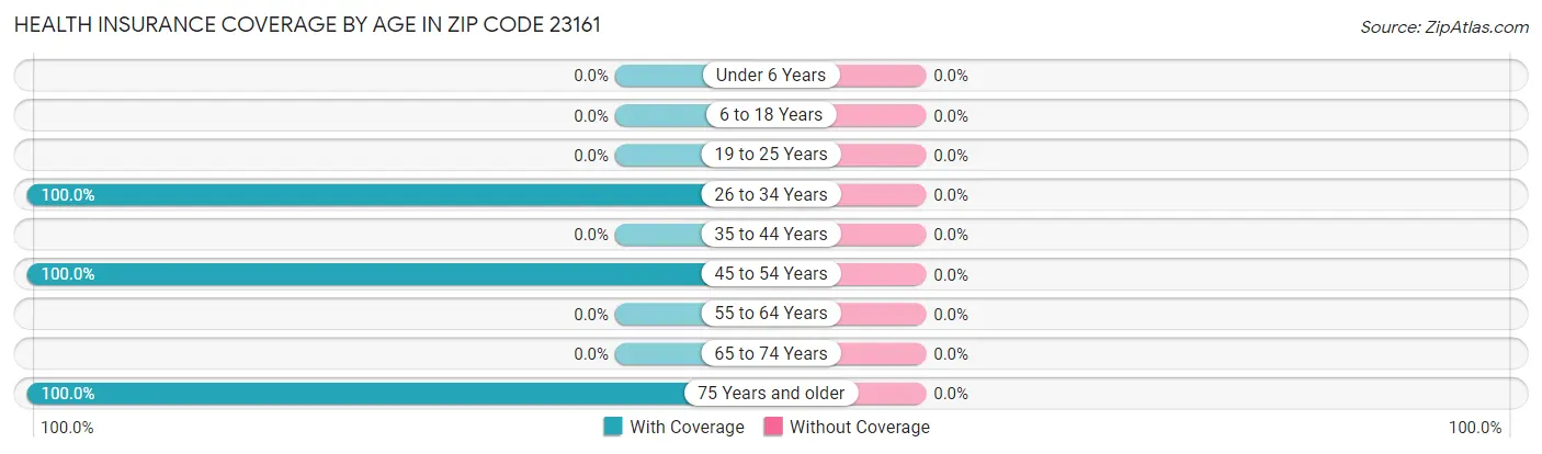 Health Insurance Coverage by Age in Zip Code 23161