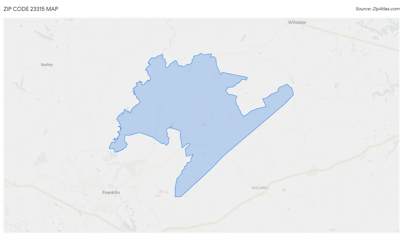 Zip Code 23315 Map