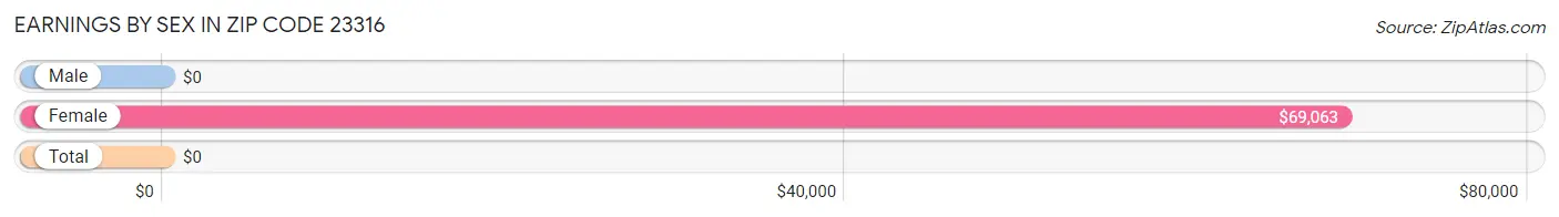 Earnings by Sex in Zip Code 23316