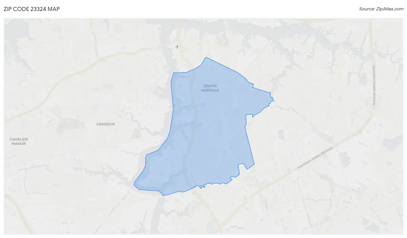 Zip Code 23324 Map